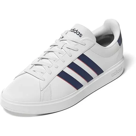 Adidas Men's Grand Court 2.0 Tennis Shoes Size 9.5 Sneakers - White Blue Scarlet - Picture 4 of 7